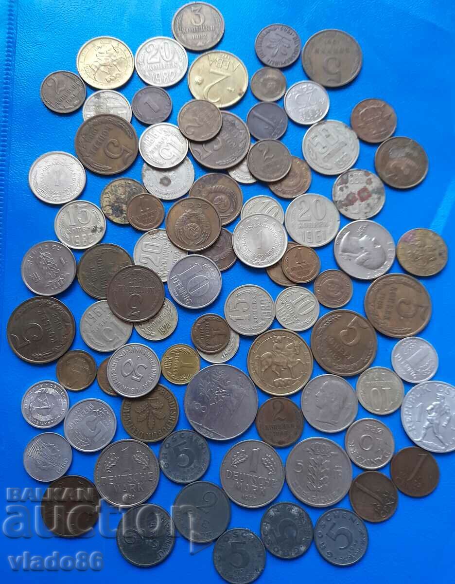 Lot of old Bulgarian and foreign coins