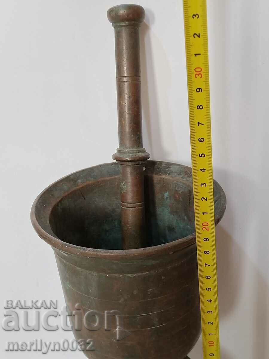 Old bronze mortar, 4.5 kg mortar and pestle - 5 Old bronze mortar, 4.5 kg mortar and pestle - 5