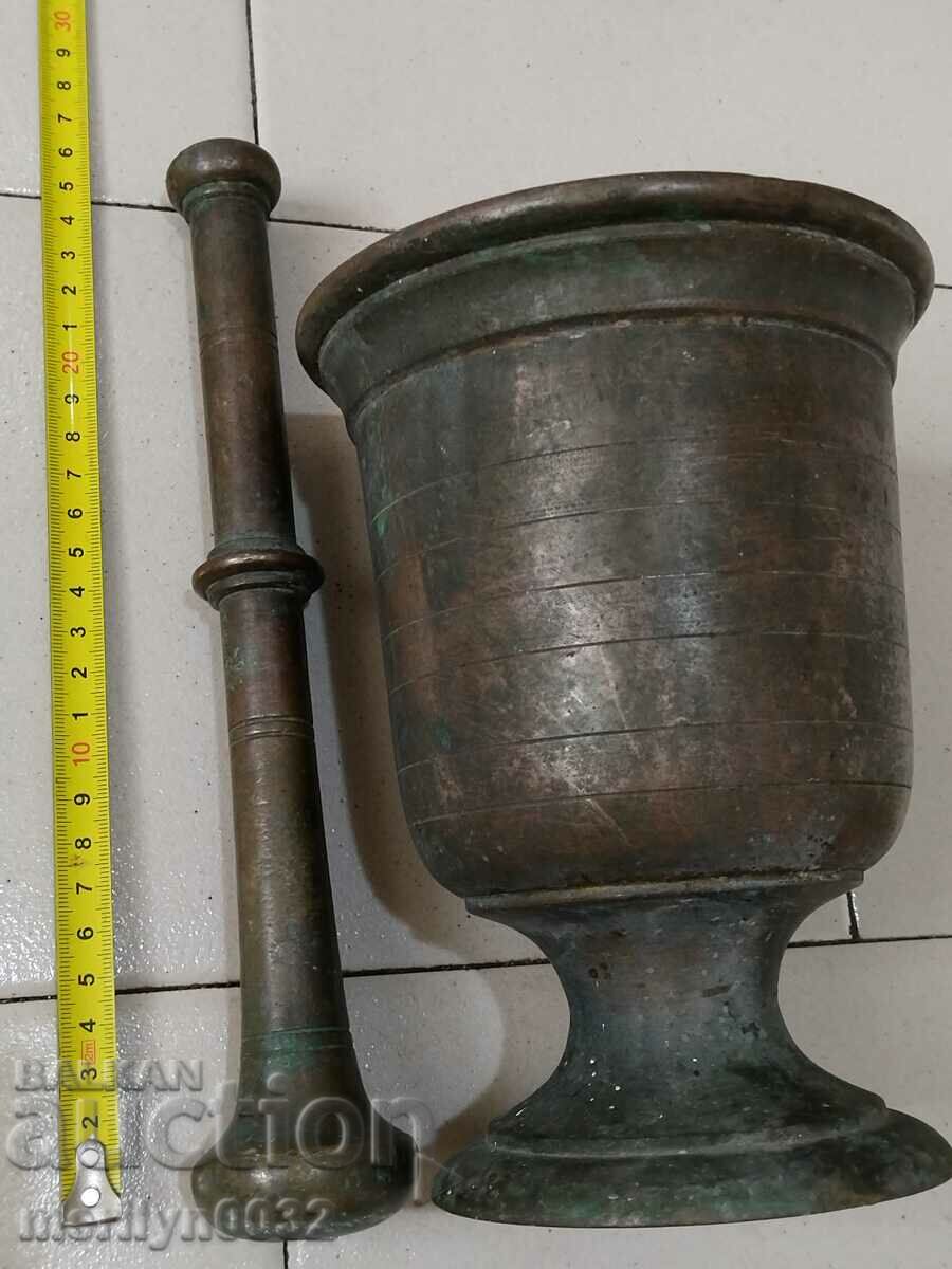 Old bronze mortar, 4.5 kg mortar and pestle - 6 Old bronze mortar, 4.5 kg mortar and pestle - 6