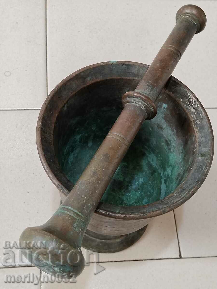 Old bronze mortar, 4.5 kg mortar and pestle - 7 Old bronze mortar, 4.5 kg mortar and pestle - 7