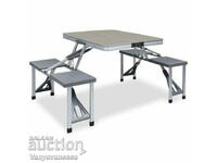 Folding camping table with 4 seats