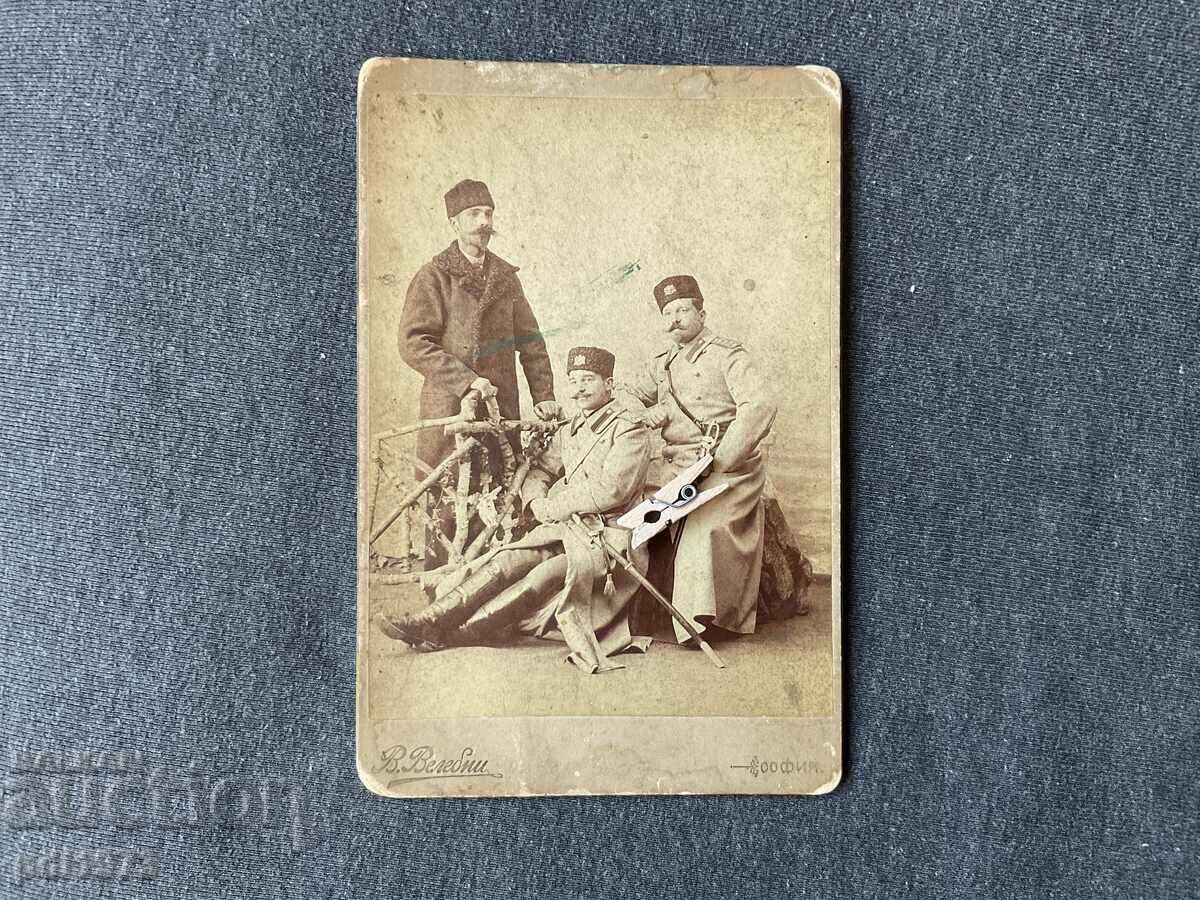 Old photo cardboard V. Venerable Officers 1896 saber cap