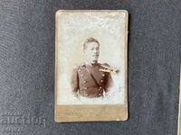 Old photo cardboard Officer 1896 signature