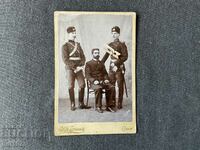 Παλιό χαρτόνι φωτογραφιών και καπάκι Buresh Officers 1900