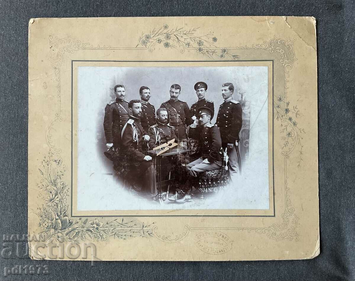 Стара снимка Бр. Черневи офицери саби  1901