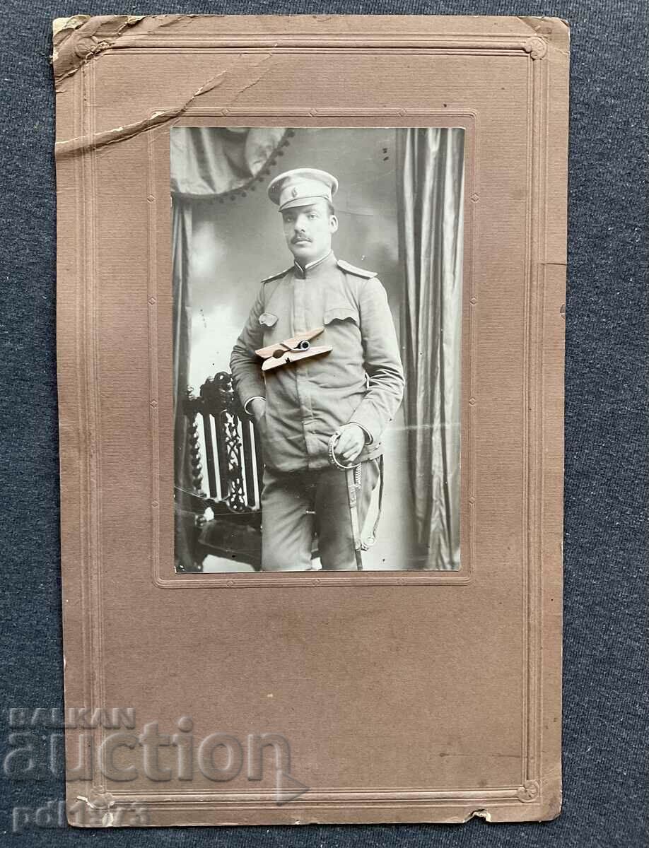 Old photo cardboard officer naval saber 1918