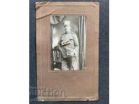 Old photo cardboard officer naval saber 1918