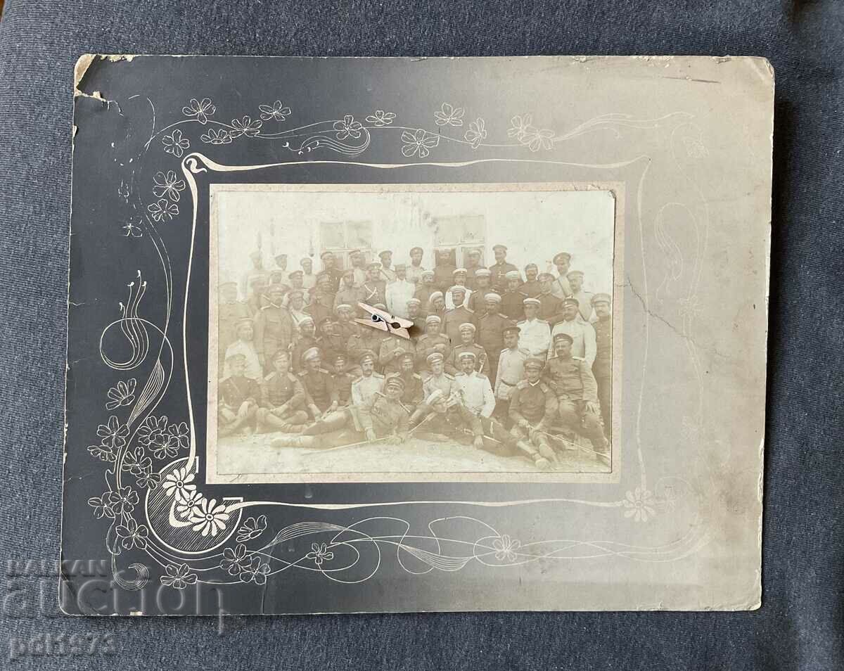 Стара снимка картон 1918 военни Първа Световна