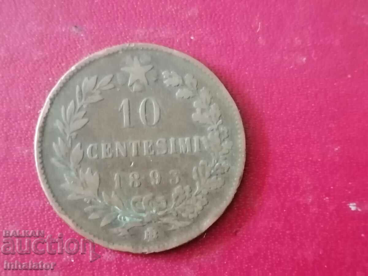 1893 10 centesim BI
