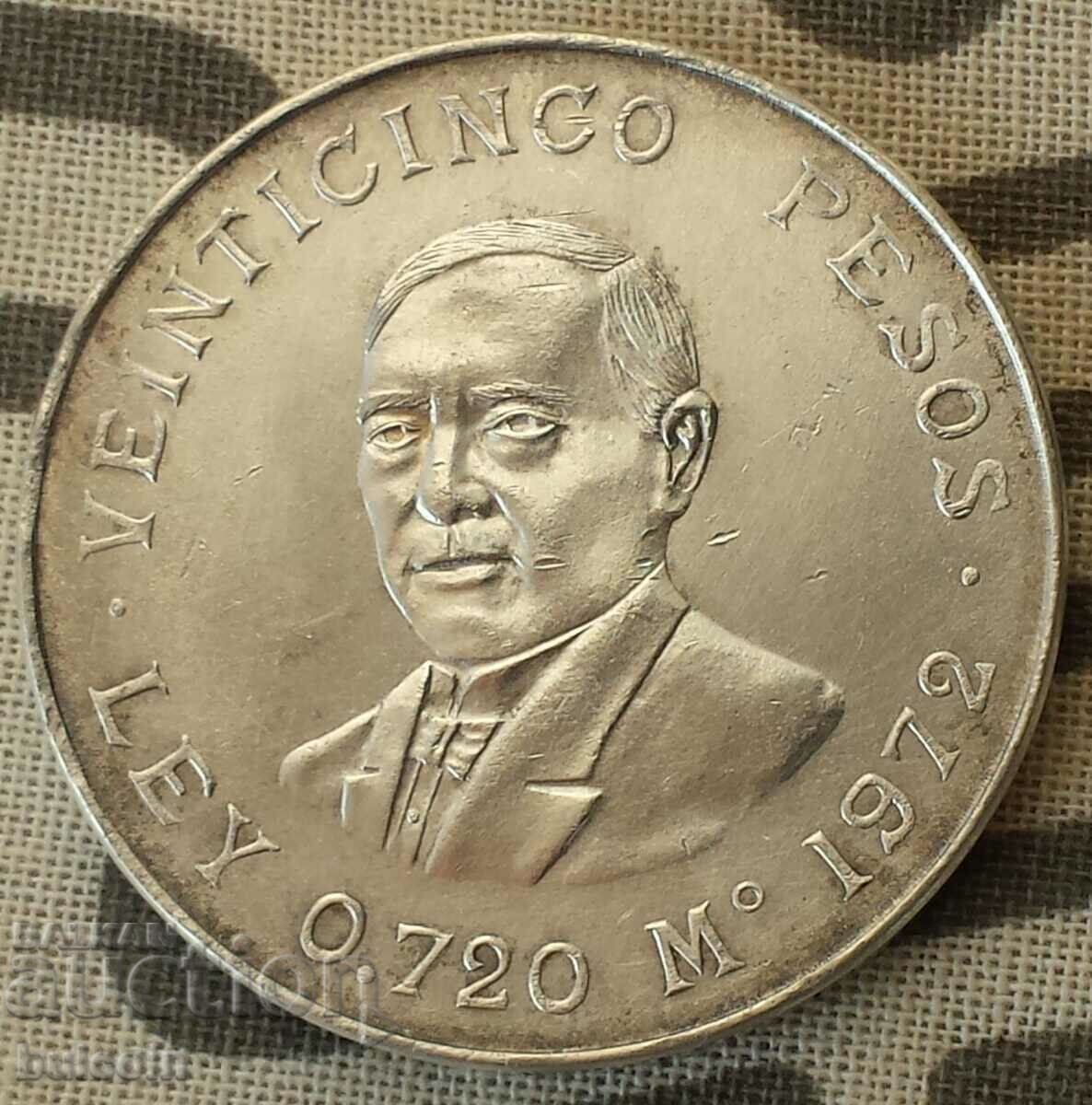 MEXICO XF 25 PESOS SILVER COIN 1972/ BENITO JUAREZ with price 80.00 BGN | € 40.90 MEXICO XF 25 PESOS SILVER COIN 1972/ BENITO JUAREZ with price 80.00 BGN | € 40.90