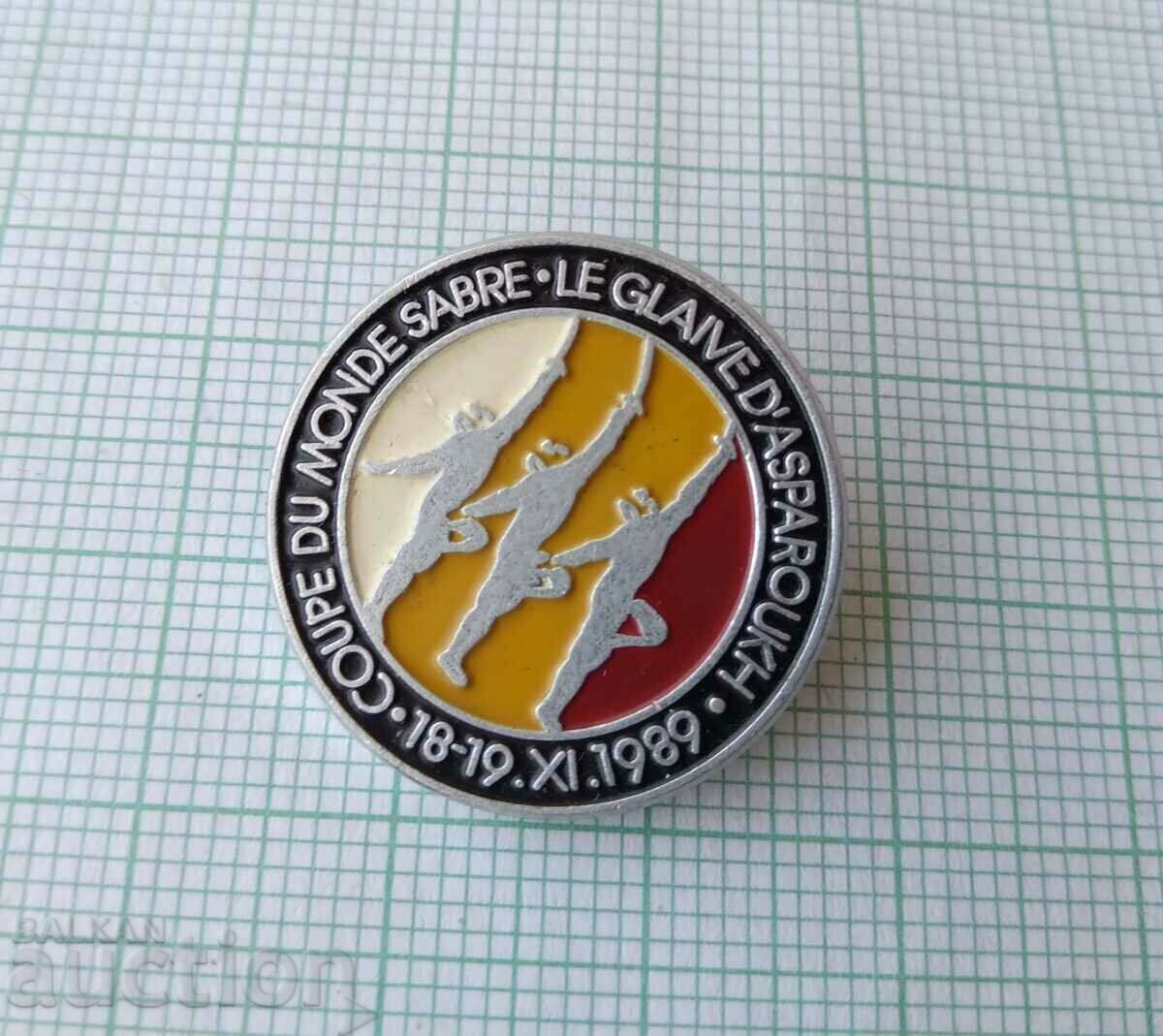 16682 Badge - Fencing World Cup 1989 with price 3.00 BGN | € 1.53 16682 Badge - Fencing World Cup 1989 with price 3.00 BGN | € 1.53
