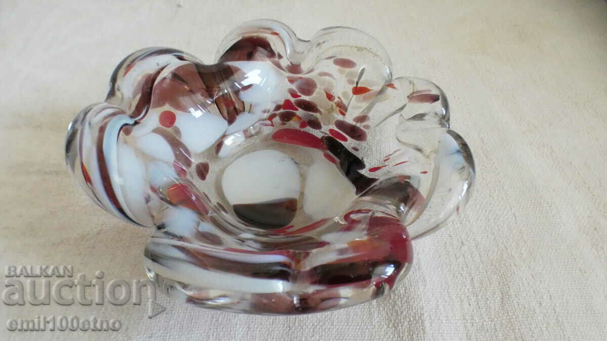 Ashtray solid colored Murano type glass handmade with price 12.00 BGN | € 6.14