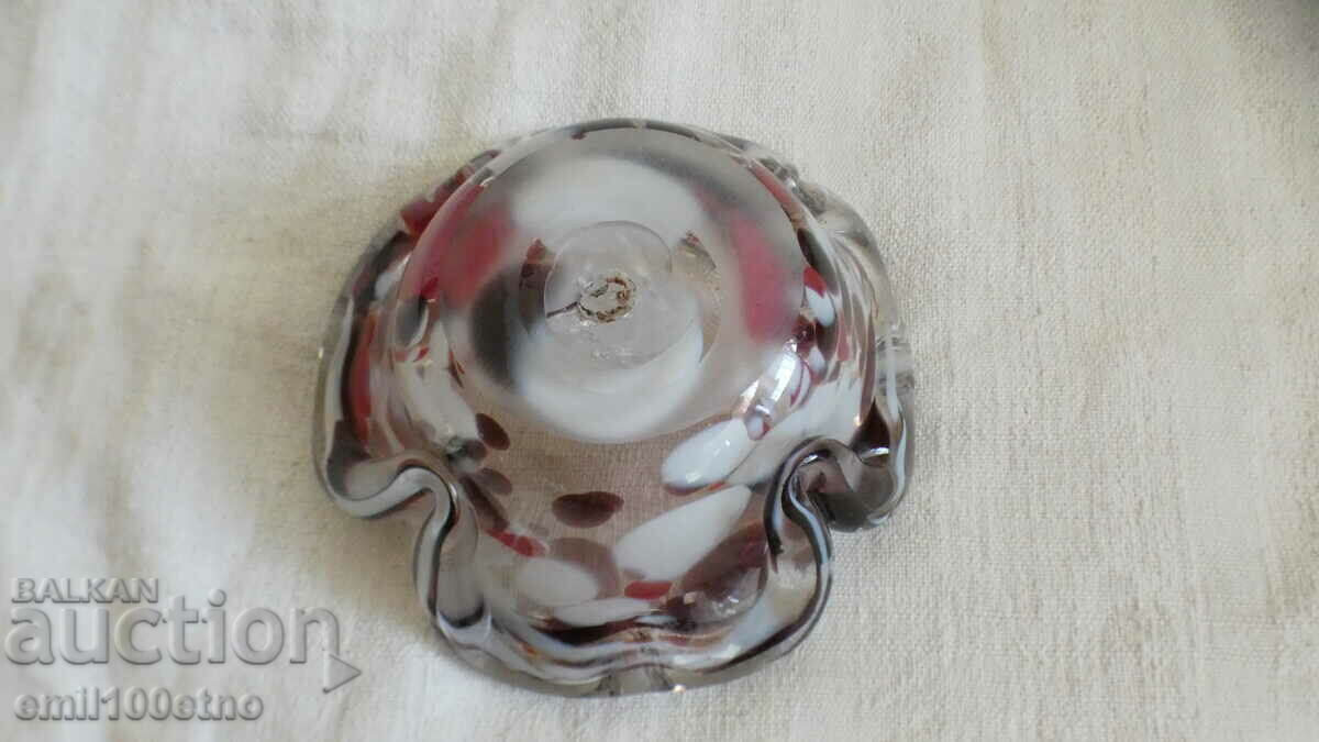 Delivery of Ashtray solid colored Murano type glass handmade