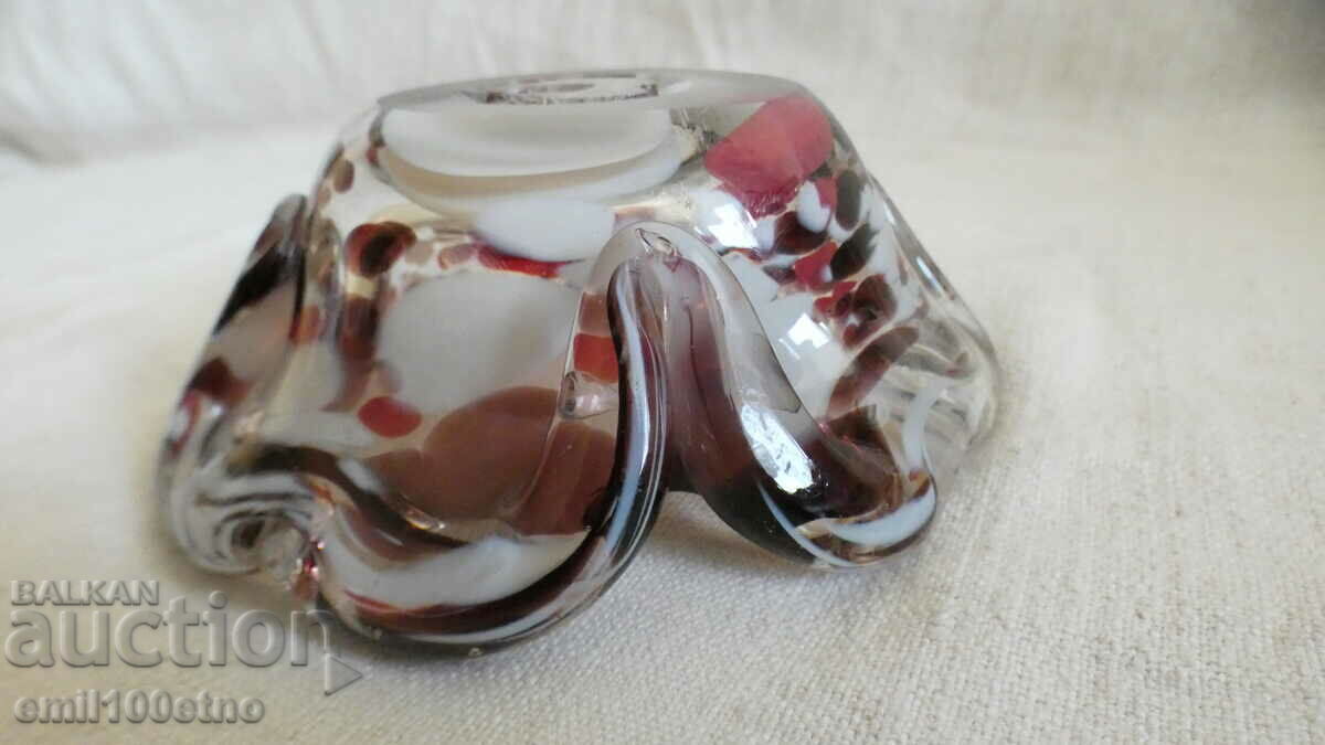 Ashtray solid colored Murano type glass handmade - 5