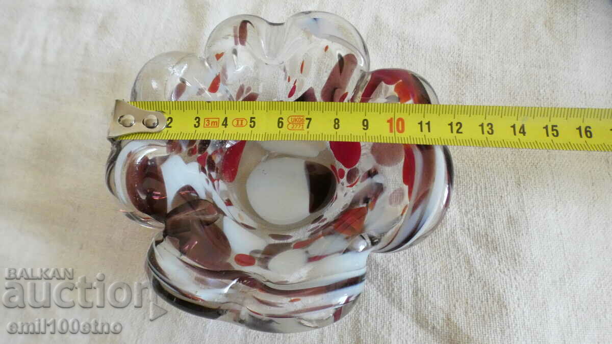 Ashtray solid colored Murano type glass handmade - 7