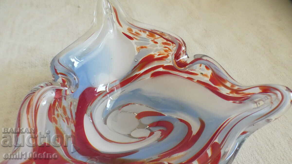 Ashtray solid colored Murano type glass handmade with price 12.00 BGN | € 6.14 Ashtray solid colored Murano type glass handmade with price 12.00 BGN | € 6.14