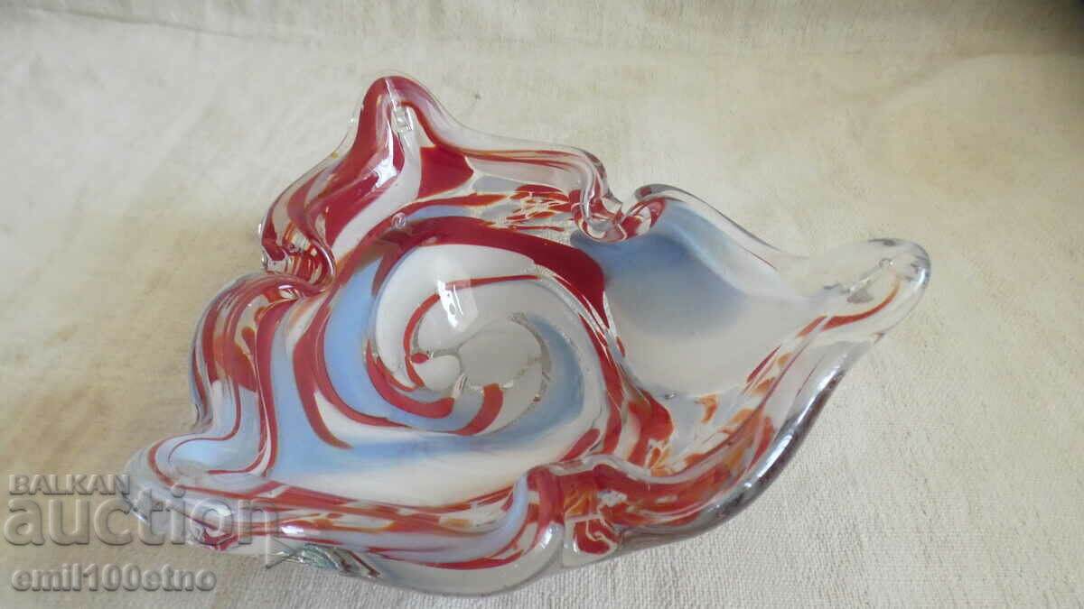 Auction Ashtray solid colored Murano type glass handmade Auction Ashtray solid colored Murano type glass handmade