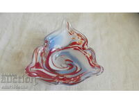 Ashtray solid colored Murano type glass handmade