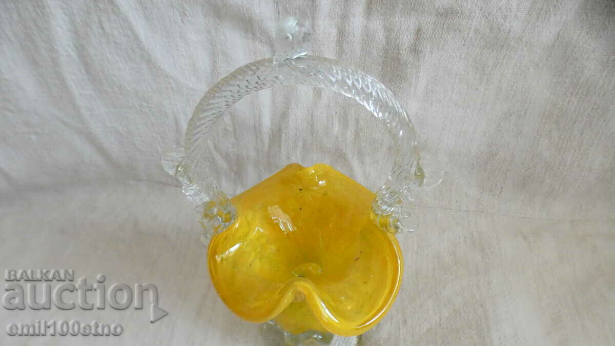 Murano-type colored glass basket, handmade with price 17.00 BGN | € 8.69 Murano-type colored glass basket, handmade with price 17.00 BGN | € 8.69
