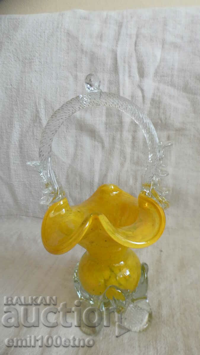 Delivery of Murano-type colored glass basket, handmade Delivery of Murano-type colored glass basket, handmade