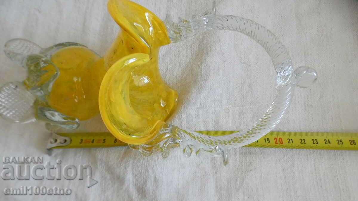 Murano-type colored glass basket, handmade - 7 Murano-type colored glass basket, handmade - 7