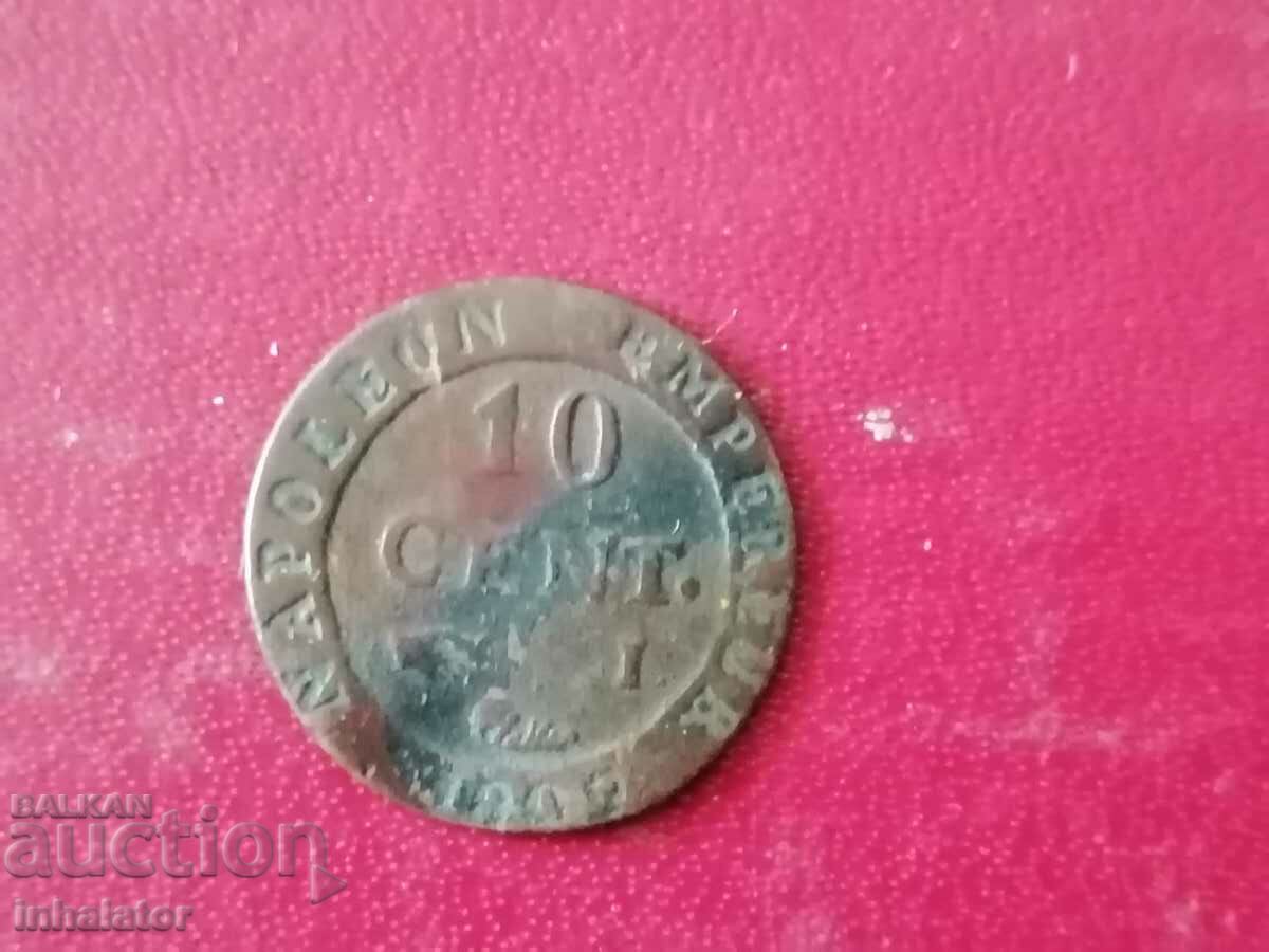 1809 10 centimes France letter i Limoges