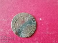 1809 10 centimes France letter i Limoges