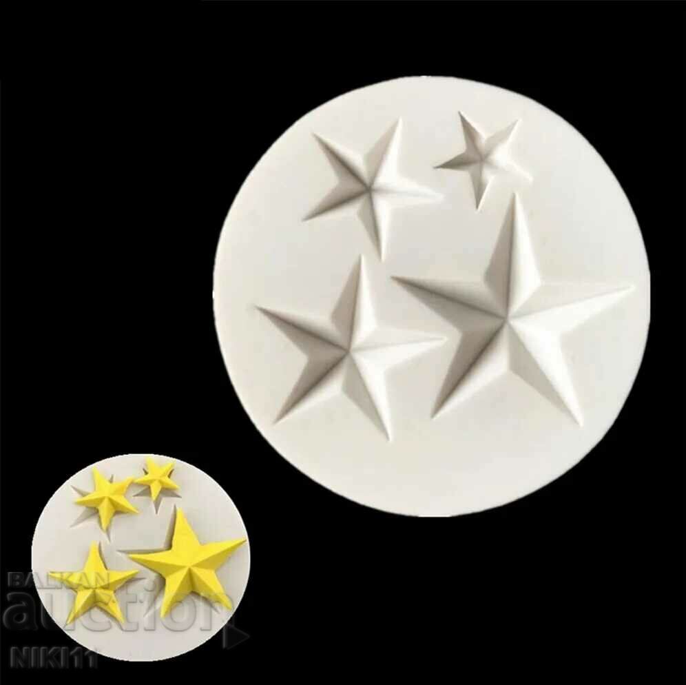 Auction Silicone mold 4 stars for fondant star cake decoration Auction Silicone mold 4 stars for fondant star cake decoration