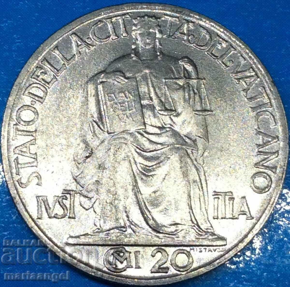 20 Centesimi 1942 Vatican Pius XII 1939-1958