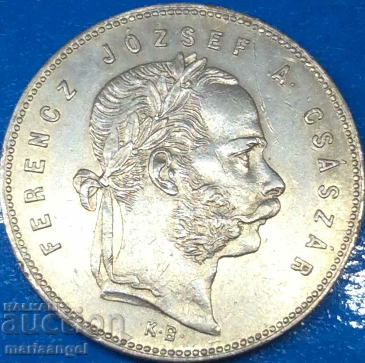 Ungaria 1 forint 1869 Franz Joseph II argint - foarte rar