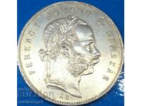Унгария 1 форинт 1869 Франц Йозеф II сребро  - много рядка