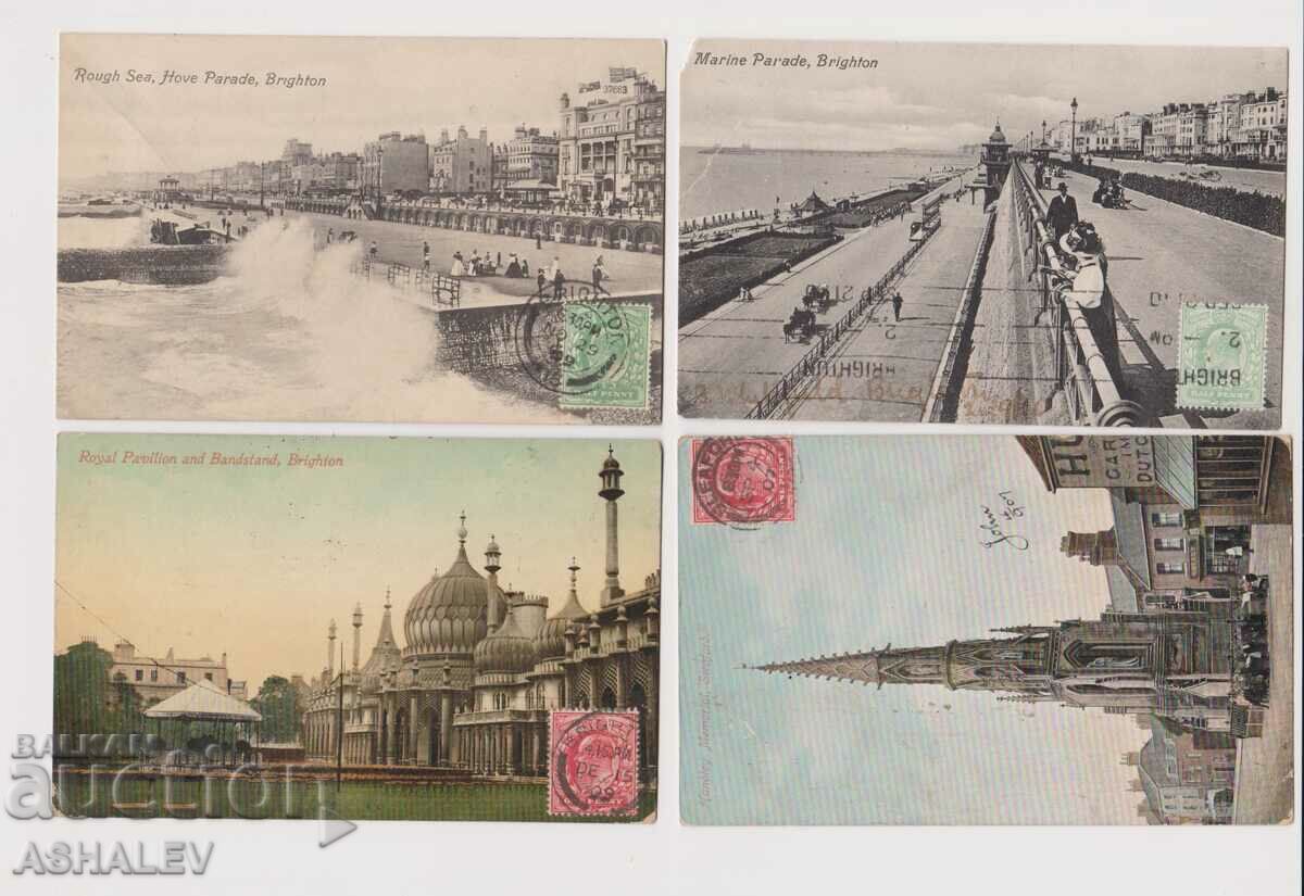 4 стари пътували картички –Великобритания