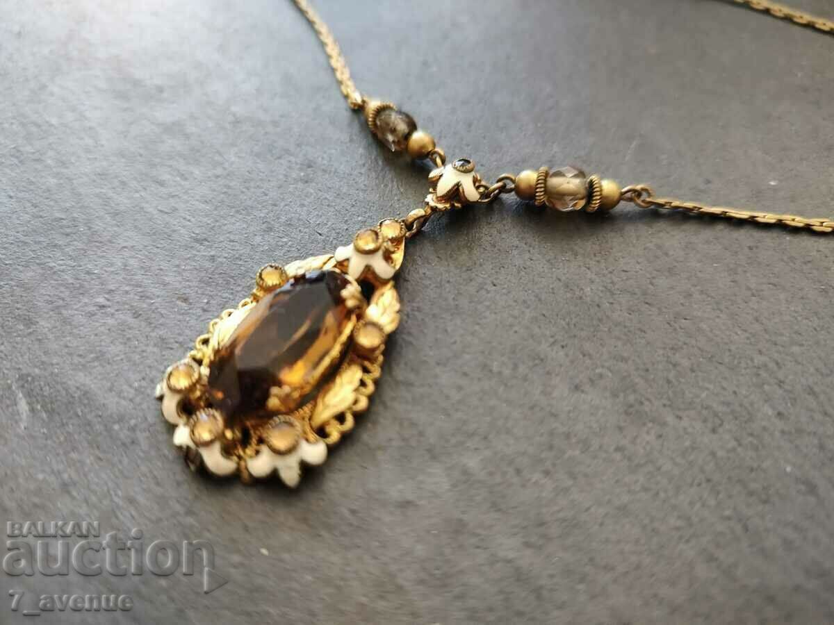 Z Necklace, old jewelry with natural citrine stone 11.07.24 with price 500.00 BGN | € 255.65