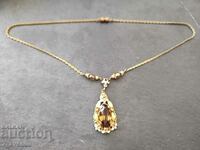 Necklace, necklace, old jewelry, with natural citrine stone 11.07.24