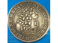 1 Талер 1698 Австрия Хол Тирол Леополд 28,24г сребро