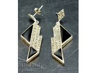 Cercei argintiu forme geometrice, onix, 17.05.2024