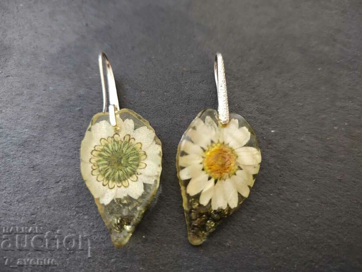 Auction Earrings with natural flowers, epoxy resin.11.07.,2024 Auction Earrings with natural flowers, epoxy resin.11.07.,2024
