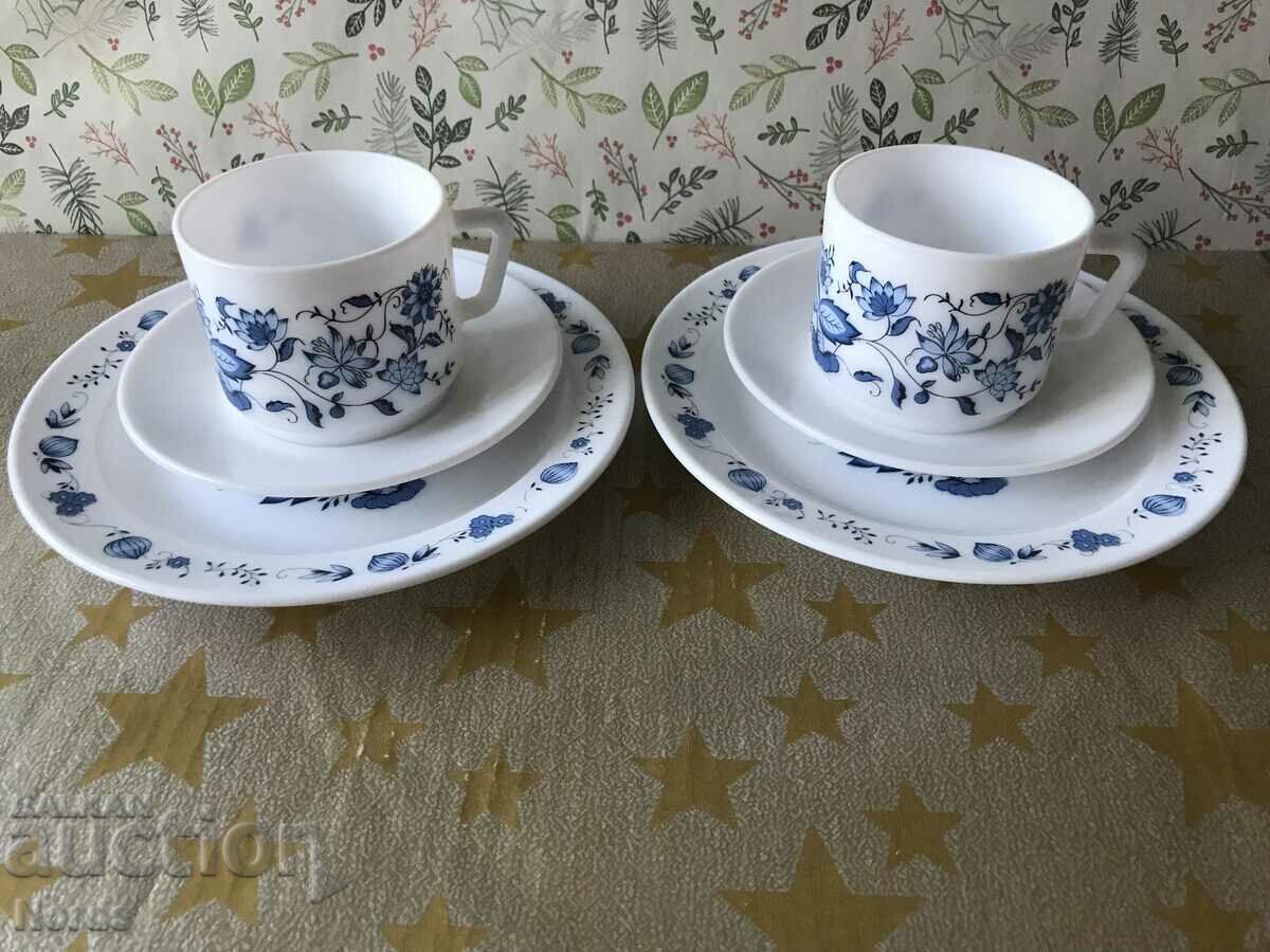 Two triple tea sets