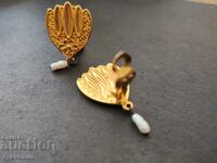 Earrings w.germany, before 1989, gold plating, pearls, 11.07.2024