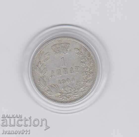 SERBIA - 1 DINAR - 1904 - ARGINT - EXCELENT