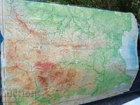 Large wall map Bulgaria 1967