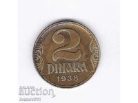 SERBIA - 2 DINARS - 1938