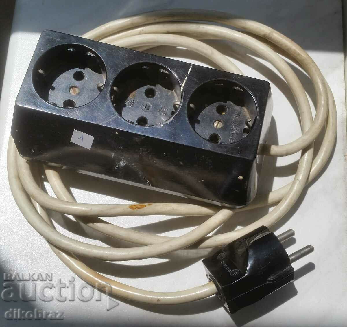 Shuko extension cord with 3 sockets - from a penny