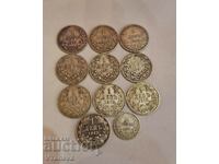 Lot of 11 silver Bulgarian coins!