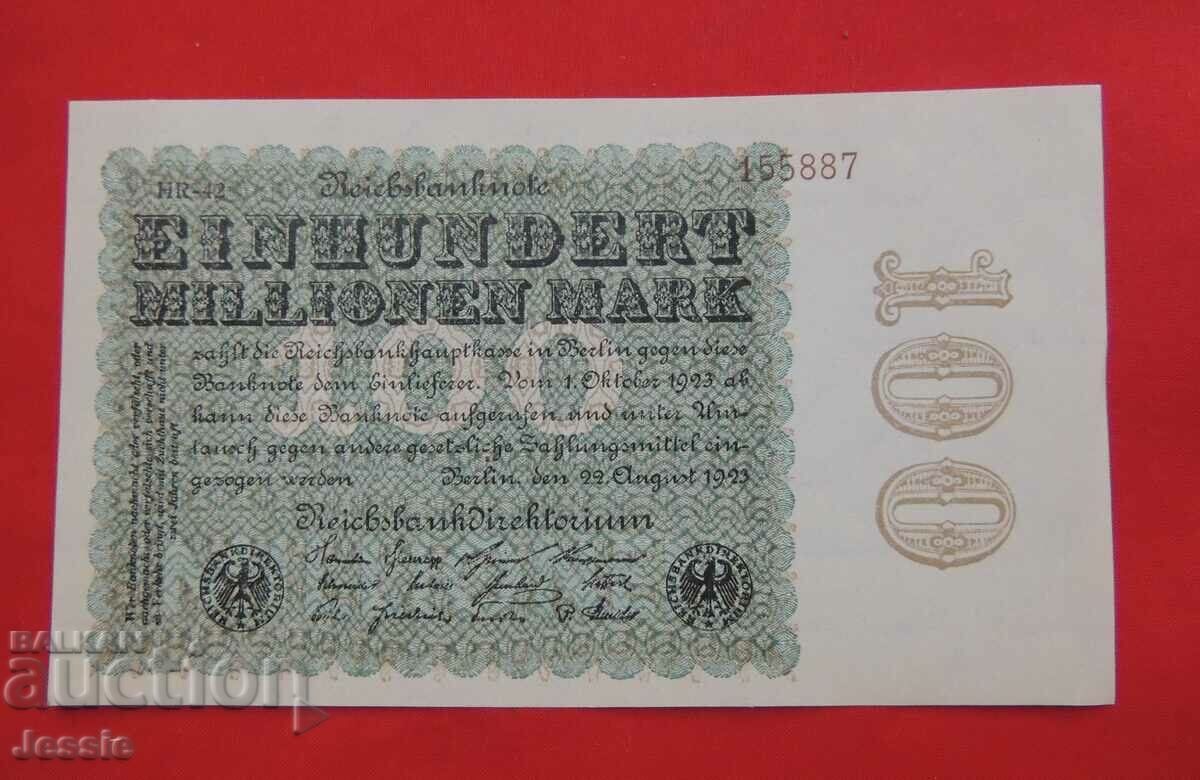 Bancnotă 100.000.000 de mărci 1923 Germania UNC-VALORI COMPARATIVE