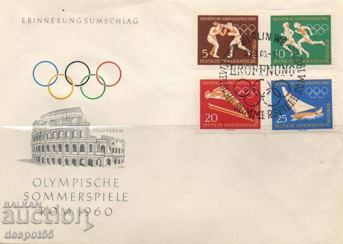 1960. ΛΔΓ. Ολυμπιακοί Αγώνες - Ρώμη, Ιταλία. Ενας φάκελος.