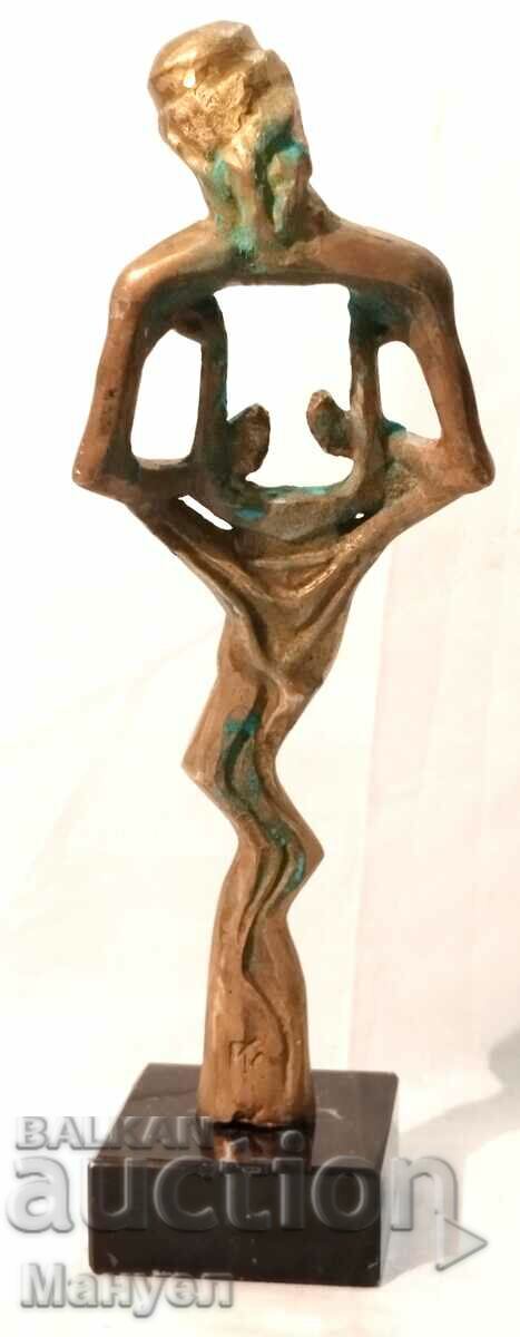 Όμορφο μπρούτζινο γλυπτό "Ορφέας". - 5