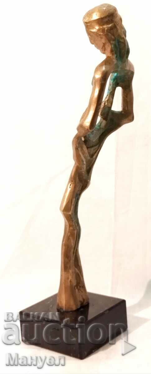 Όμορφο μπρούτζινο γλυπτό "Ορφέας". - 6