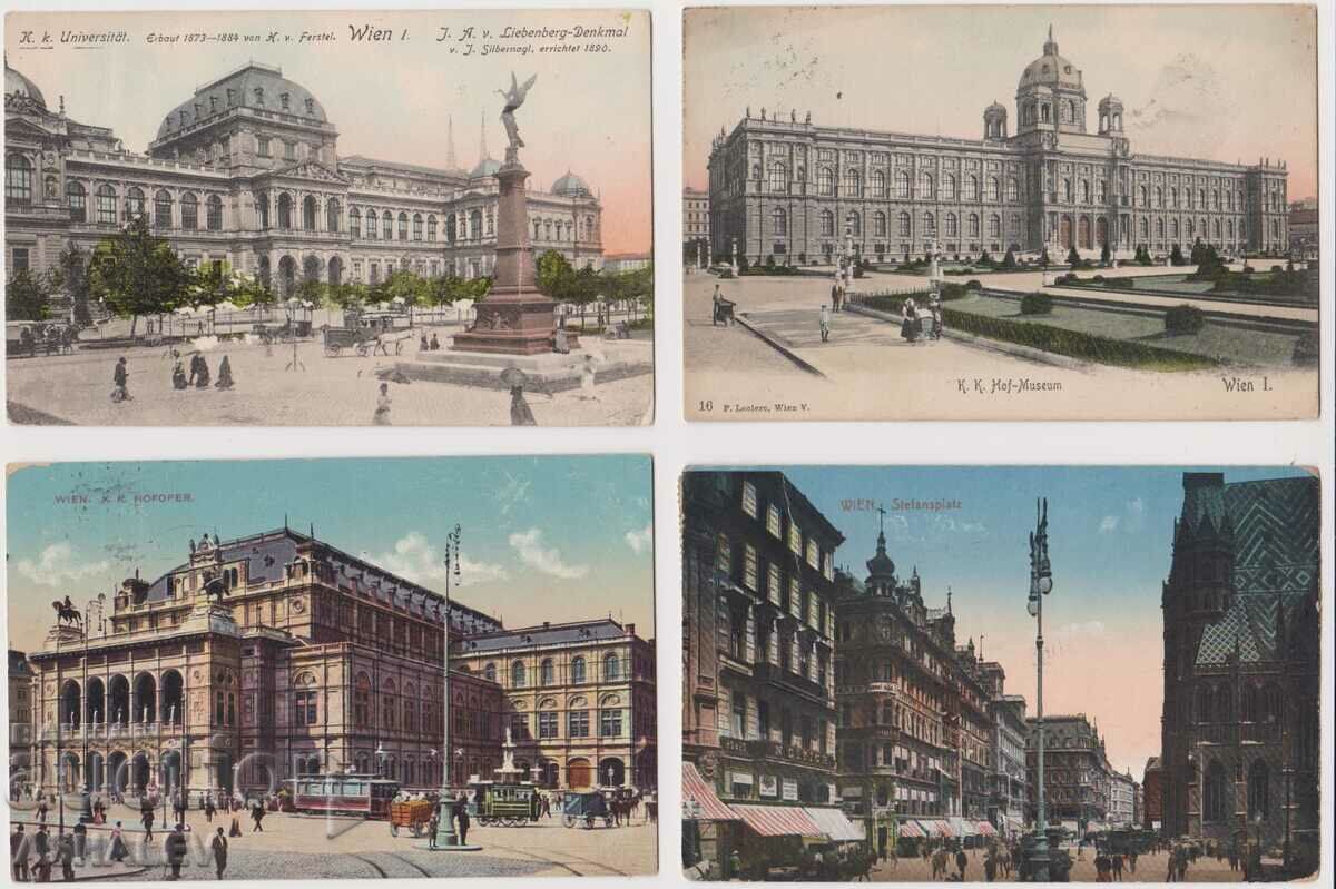 Austria-Vienna 4 Old Post card traveled