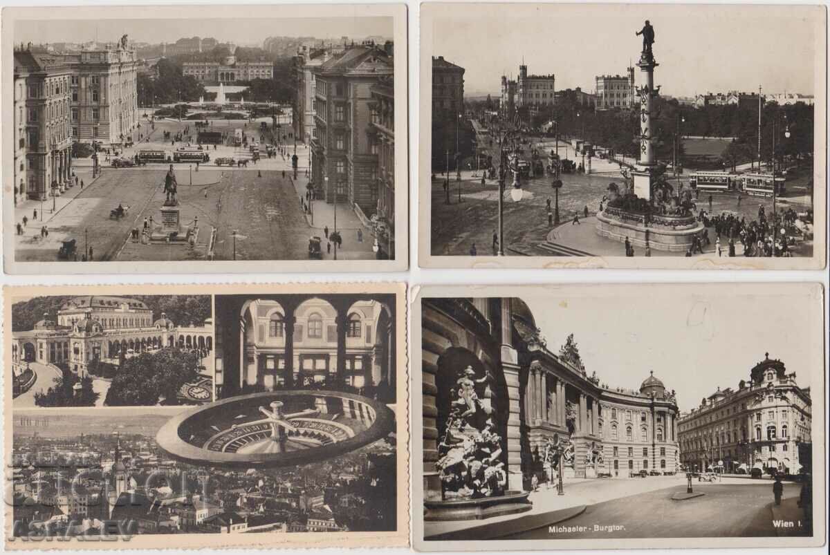 Αυστρία-Βιέννη 4 Παλιά Ταχυδρομική κάρτα ταξίδεψε